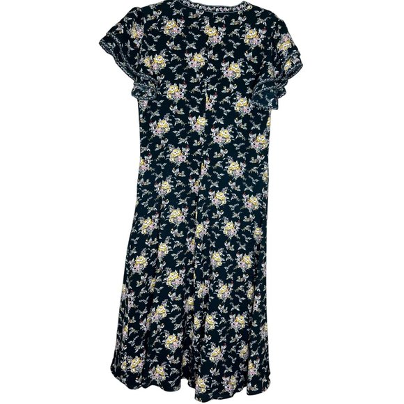 Max Studio Dress Woman's Size Medium (Please see measurements) Dark Green Floral - Picture 3 of 12